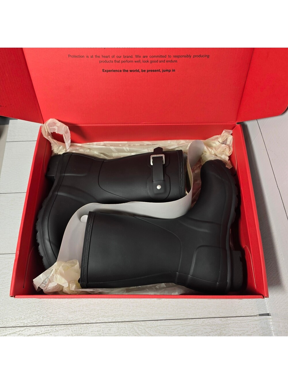 Hunter Original Short Women’s Size 6 Black Waterproof Rain Boots W/ Box